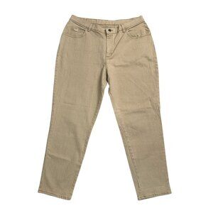 Riders Lee Women's Size 18WP Petite Beige Relaxed Fit Tapered Leg Jeans Pant NWT